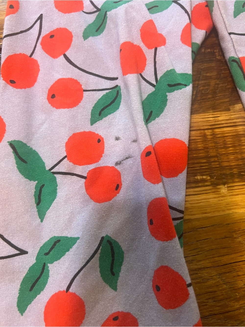Hanna Andersson Lavender Cherry Print Dress & Leggings Set - Picture 5 of 7